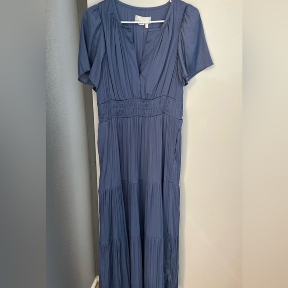 NWT Anthropologie Somerset Maeve Dress Steel Blue Satin Retired SOLD OUT & GORG! - Picture 4 of 6